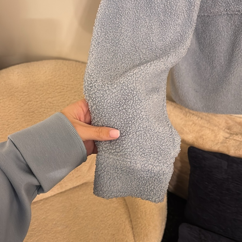 Blue Sherpa Button Up Shacket - image 4